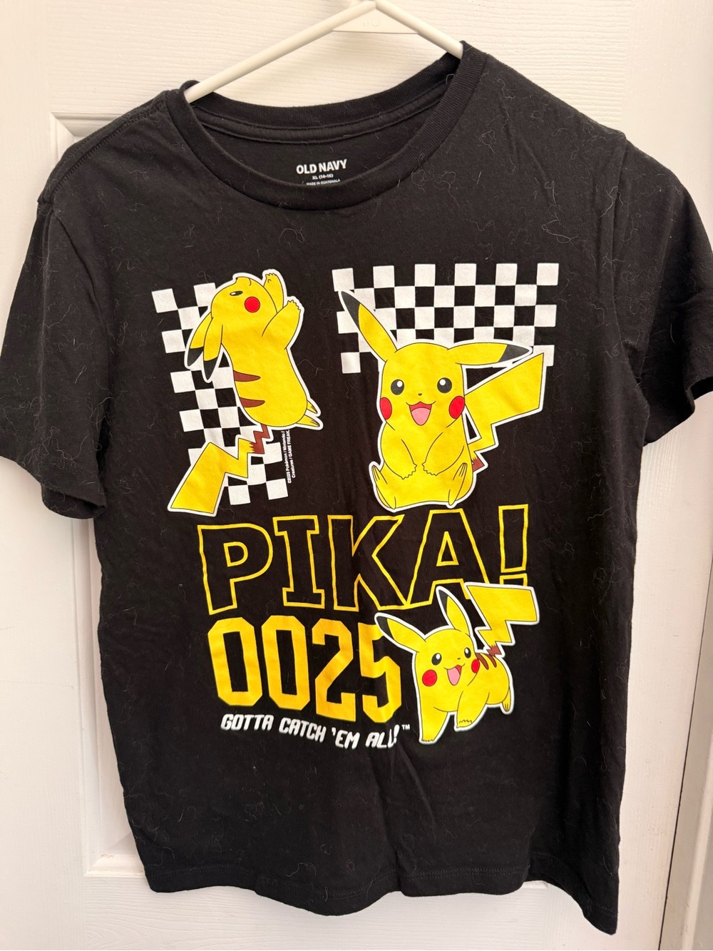 Old Navy Kids Black Pikachu Graphic Tee - Yellow Pikachu Design